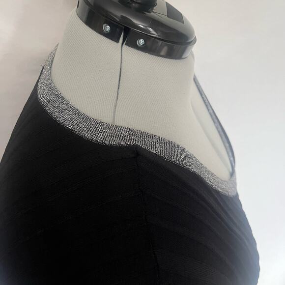 Rebel Wilson Angel Ribbed Sweater Sz 3X Preppy V-Neck Holiday Glitter Metallic - Picture 3 of 12